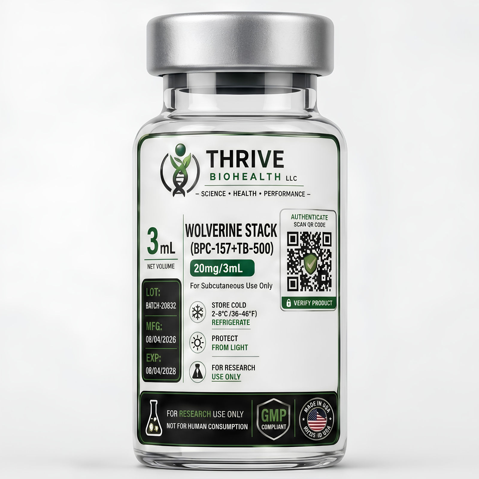 WOLVERINE Thrive BioHealth Wolverine Stack (10 mg) ( BPC-157+TB-500 ) - Image 1